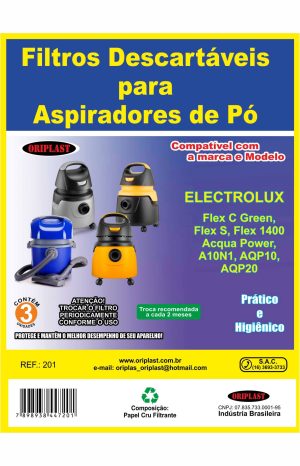 Filtro Aspirador De Pó Electrolux Flex C Green/Flex S/Flex 1400 Acqua Power/A10N1/AQP10/AQP20