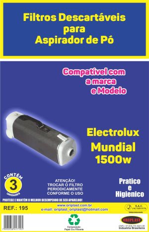 Filtro Aspirador De Pó Electrolux Mundial 1500w