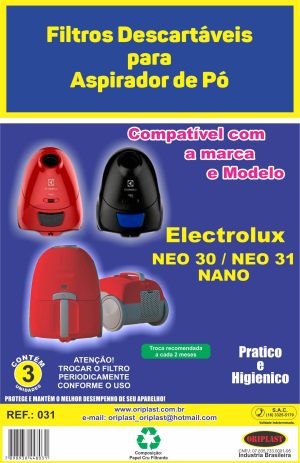 Filtro Aspirador De Pó Electrolux Nano/Neo 30/ Neo 31