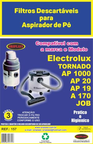 Filtro Aspirador De Pó Electrolux AP20/AP1000/AP19/A170/JOB/Tornado